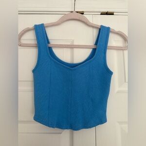 Aerie Vibrant Blue Corset Style Crop Tank Top